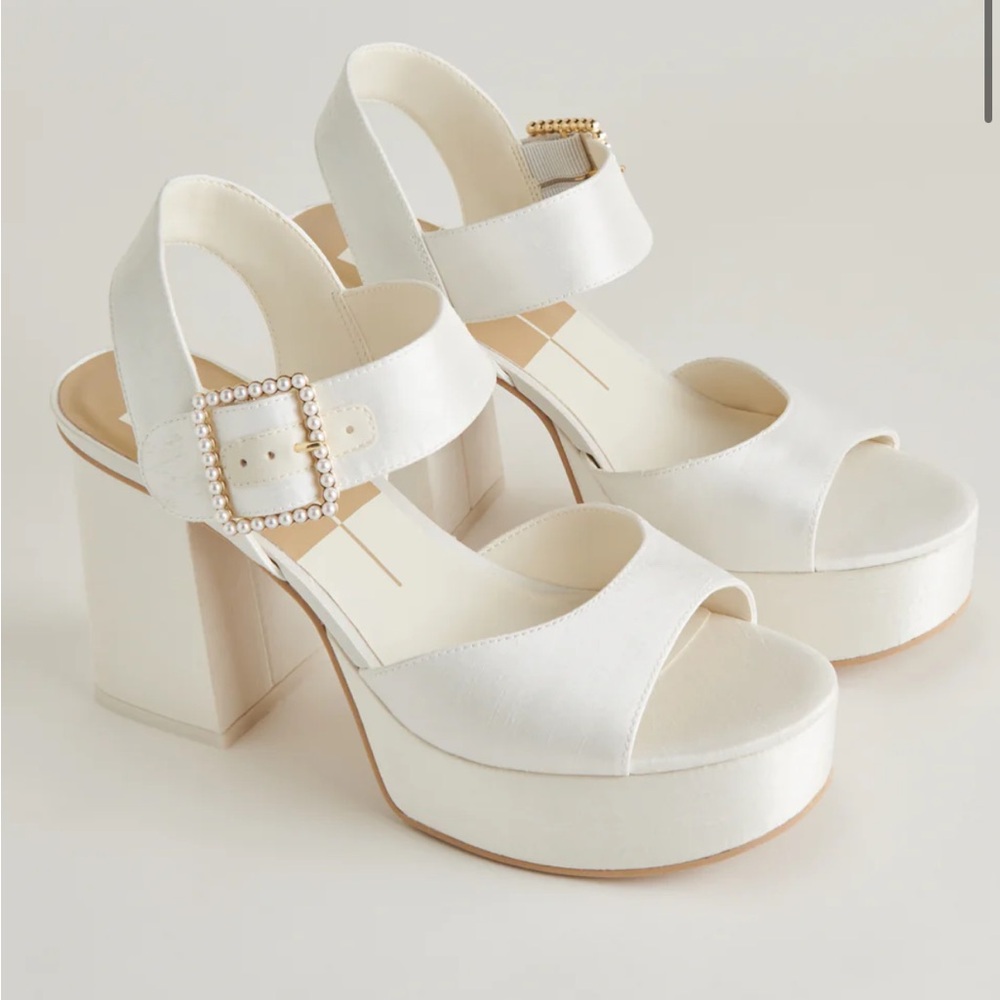 Dolce Vita White Platform Heels